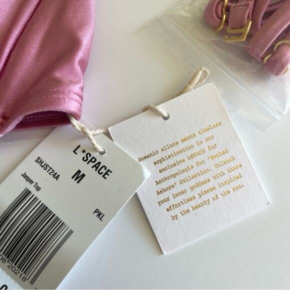 Anthropologie X L*Space  Swim Top Jasper Strapless Top Shiny Pink - Picture 6 of 14